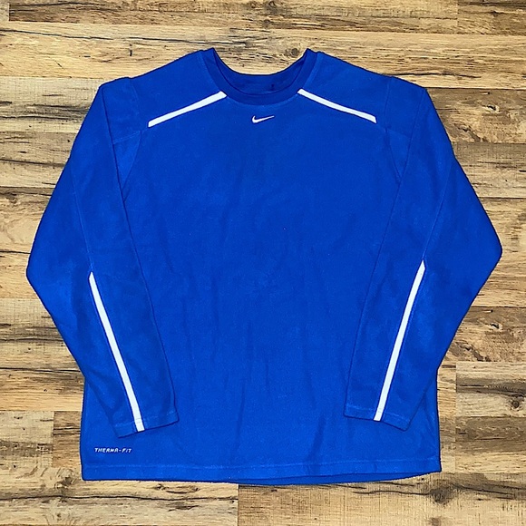2012 center swoosh Therma-Fit fleece Nike crewneck - Picture 1 of 7